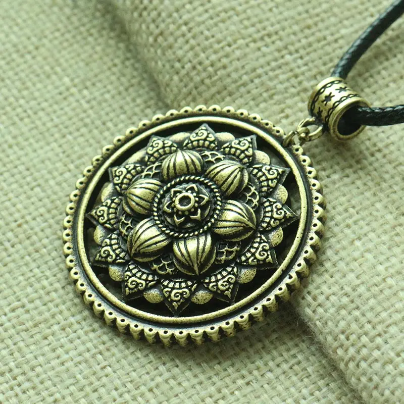 Lanseis 1 шт. 3D Lil Солнечный и Небесный кулон мандала цветок женское ожерелье ювелирные изделия-талисманы геометрический амулет религиозный кулон