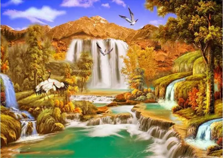 waterfall diamond painting scenery stitch 5 d | Дом и сад