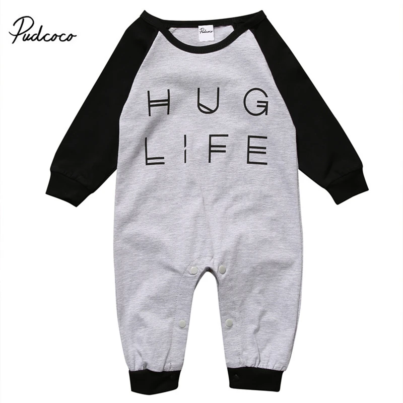 Комбинезон с надписью Hug Life для новорожденных мальчиков и девочек детский