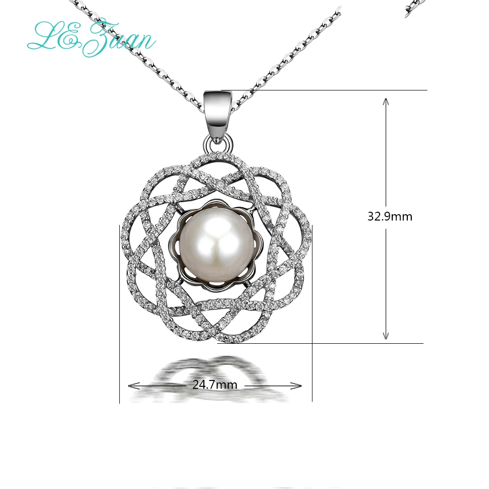 L& zuan натуральный пресноводный жемчуг кулон романтическая роскошь 925 Серебряный кулон ожерелье для женщин ювелирные изделия из серебра
