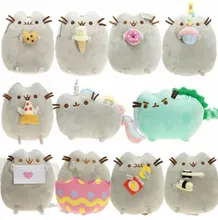 Brinquedos de pelúcia do gato do sushi brinquedos de pelúcia do gato do kawaii do icecream do biscoito do icecream do arco-íris(China)