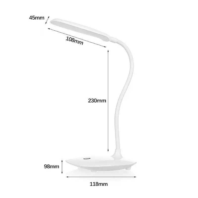 Светодиодный настольная лампа для чтения USB Powered исследование Складная гибкие офисный стол светильник для защиты глаз 1 х лампа 1 х USB кабель
