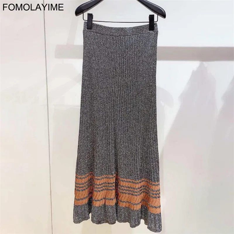 FOMOLAYIME юбки для подиума Высококачественная трикотажная плиссированная юбка