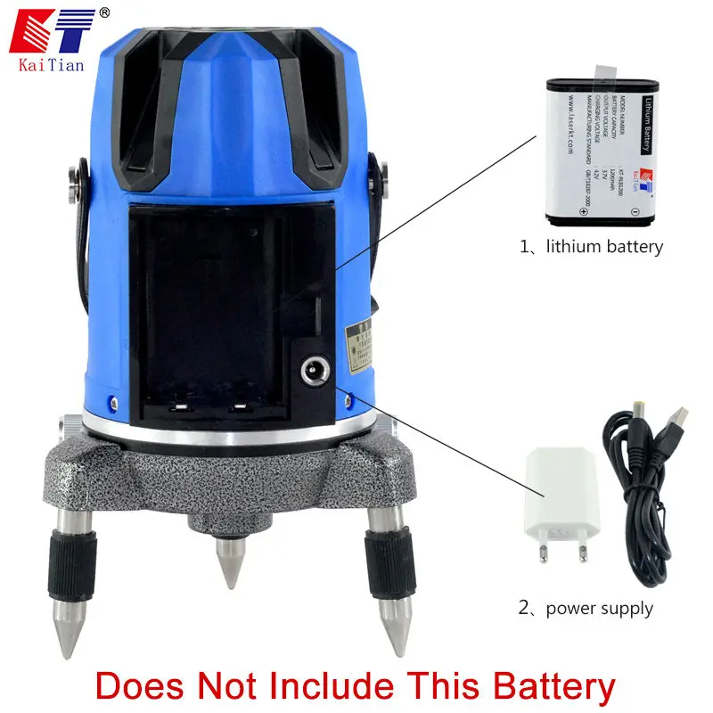 KaiTian Green Laser Level Self-Leveling Automatic Receiver Cross 360 Horizontal 532nm Beam Vertical Livello Laser 3 Line Level