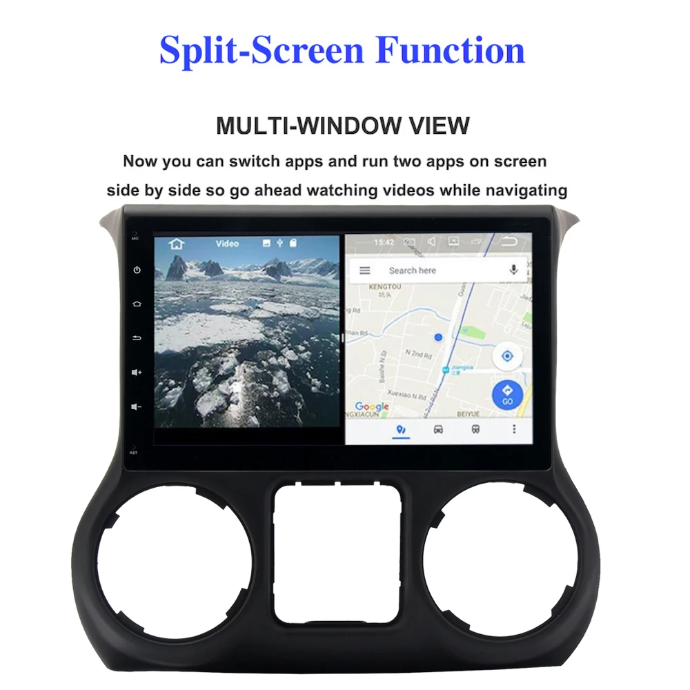 Автомобильный радиоприемник 2 5D IPS 10 дюйма GPS Android 9 0 Din для Jeep Wrangler 2011 2018 8 ядер