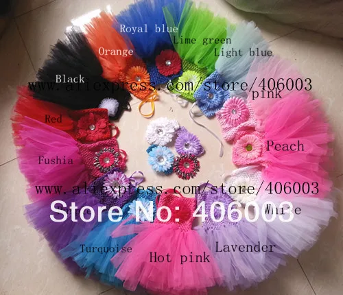 

Free Shipping Infant Flower Double Layers  Tulle Fluffy Tutu Dress Girls Birthday Dresses Sets For Baby Girls Handmade Tutus