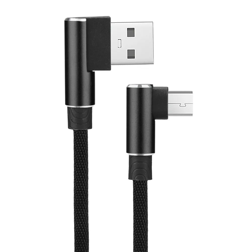 1 м Micro USB телефонный кабель 90 градусов под углом L форма V8 USB 2,0 зарядный кабель для передачи данных для телефона универсальные телефонные кабели# YL5