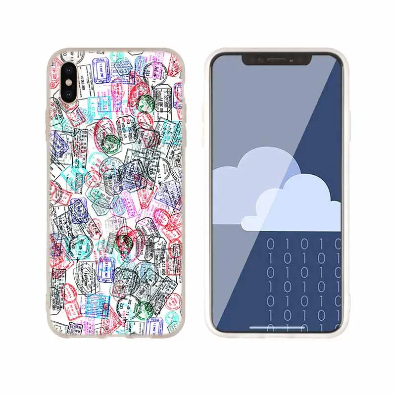 as the picture 05 Чехол для телефона s силиконовый мягкий чехол для iPhone 11 Pro X XS Max XR 6 6S 7 8 Plus 5 4S SE Ретро почтовые карты паспортные штампы чехол - Цвет: as the picture 05