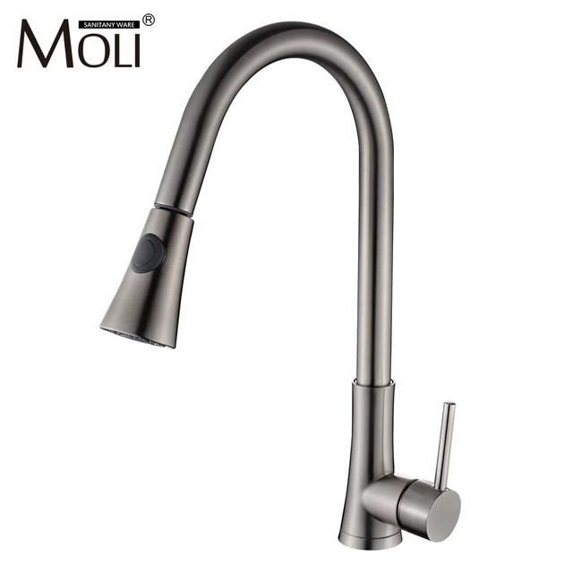 Best Quality Pull Down Kitchen Mixer Brush Nickel Hot and Cold Kitchen Faucet Copper Torneira Cozinha