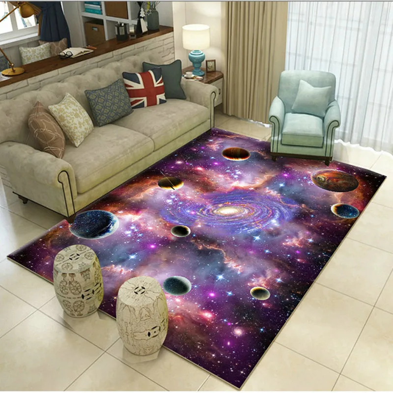 3D принт планета галактика космические ковры для гостиной спальни коврики диван кухня Противоскользящий напольный коврик модный домашний Декор Ковер