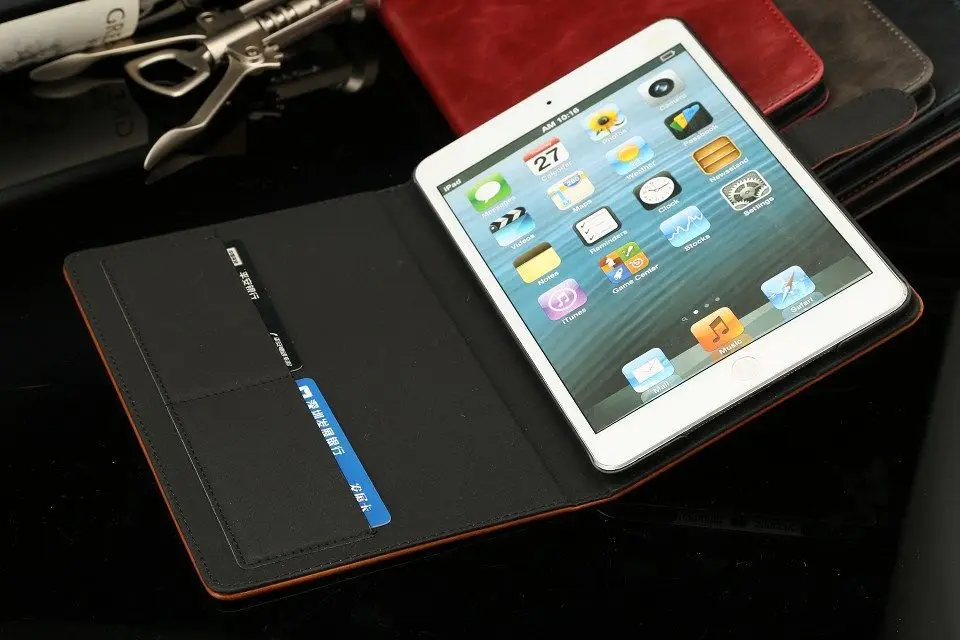 Деловой кожаный чехол для iPad Mini 2 Retina Smart книжка с подставкой 3 7 9 дюйма чехлы