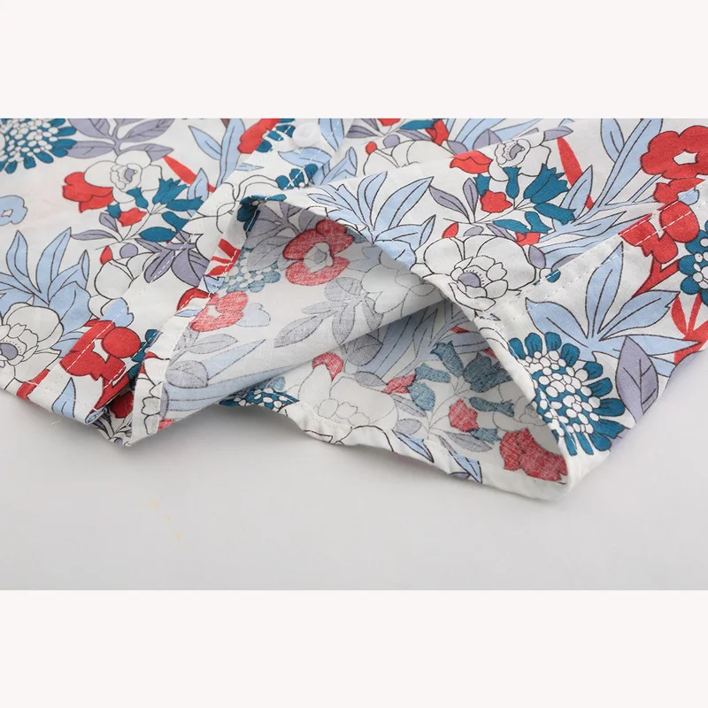 Colored leaves Printed Blouse Shirt Women Long Sleeve Cotton Work Wear Blouses Black Print Blusa Feminina Navy Top 2018 Clothing