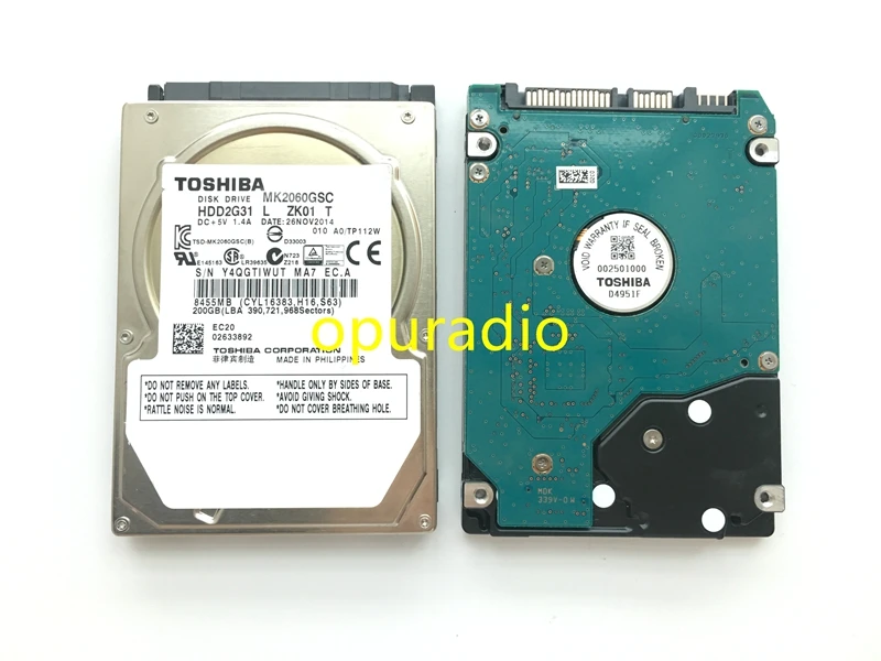 Абсолютно дисковый накопитель MK2060GSC HDD2G31 Y ZL01 DC+ 5V 1.4A 200GB для автомобилей BMW радио HDD навигационные системы