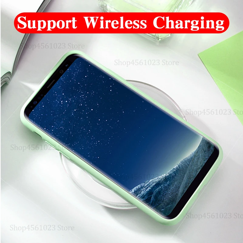 Чехол накладка из жидкого силикона для Samsung Galaxy S8 S9 S10 Plus S10E A10 A30 A40 A50 A70 M10 M20 M30 Note8