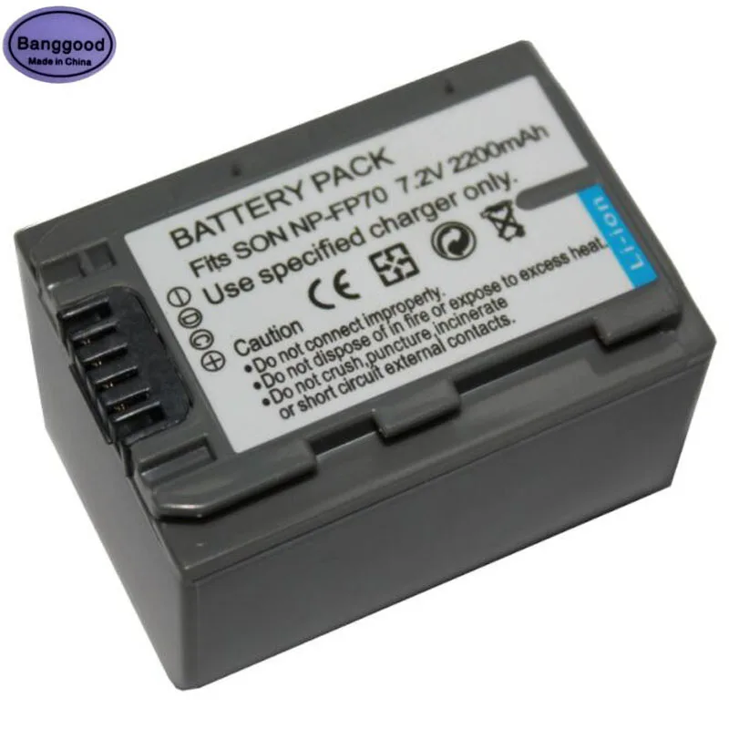 

7.2V 2200mAh NP-FP70 NP FP70 NPFP70 Camera Battery For Sony NPFP30 NP-FP50 NP-FP60 NP-FP71 NP-FP90 DCR-SX40 SX40R SX41 HDR-CX105