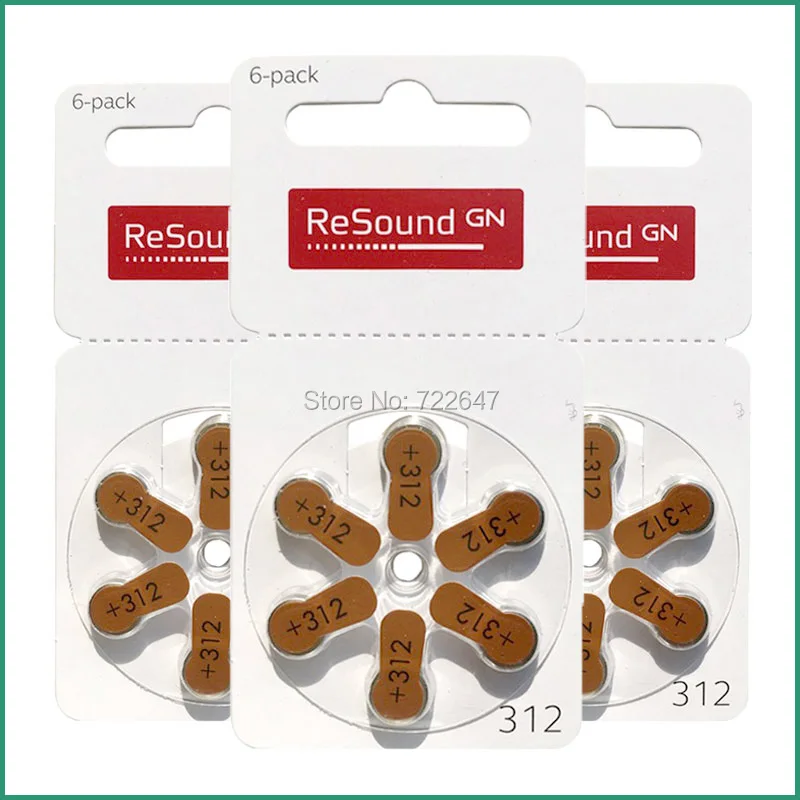 60 x Resound слуховой аппарат батареи 312 a312 312a p312 pr41 1 45 v для ITC HSE слуховые аппараты