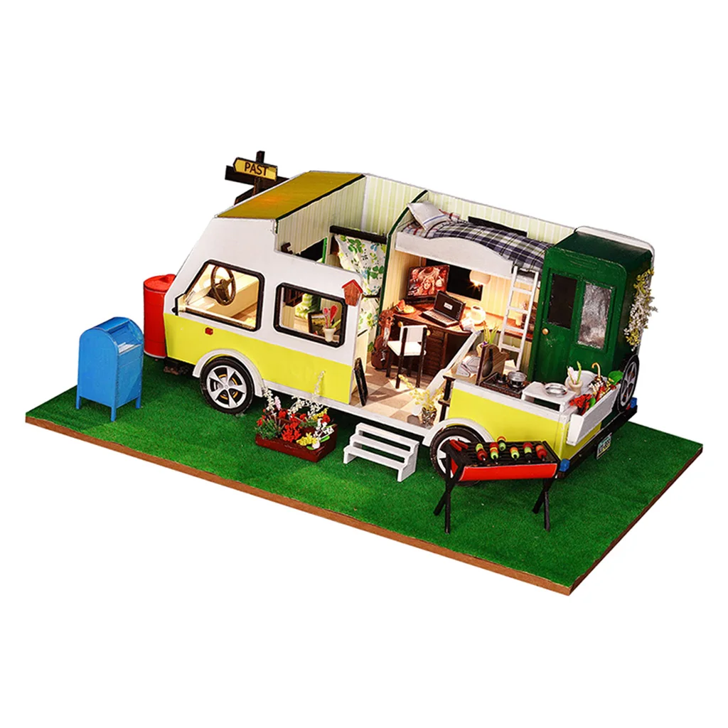 1:24 DIY Handicraft Miniature Project Wooden Dolls House - Leisure Holiday Motor Homes Gift