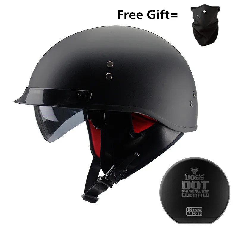 DOT Approved Motorcycle Helmets Skull Cap Cycling Bike Half Helmet German Adult