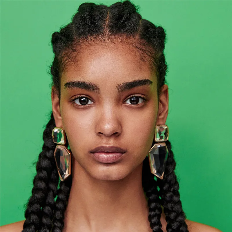 

Big Geometric Transparent Women Dangle Earrings European and American Exaggerated Boho Resin Ear Accessories ET338