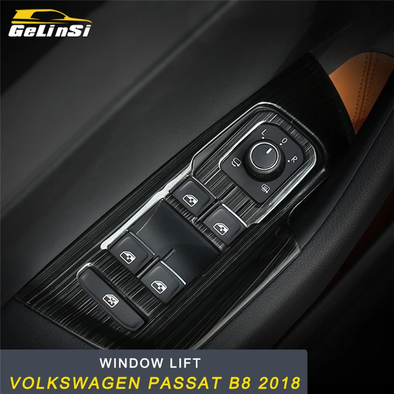 

GELINSI Door Gate Window Lift Button Switch Panel Cover Sticker Interior Accessories For Volkswagen Passat B8 2018 Car Styling