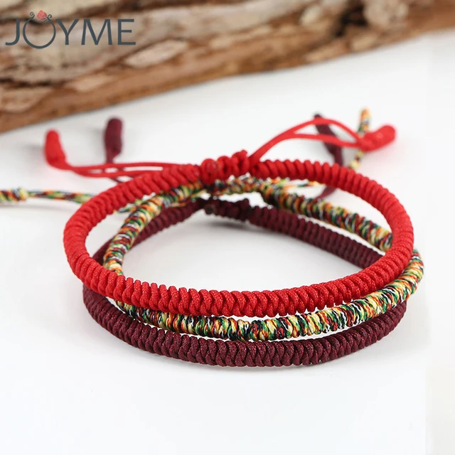 Chinese Lucky Red String Bracelet Men Women Tibetan Buddha Prayer