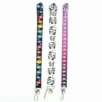 

High Quality Cartoon Panda Keychain Lanyard For Keys Cheetah ID Badge Holders Animal Stripe Phone Neck Straps