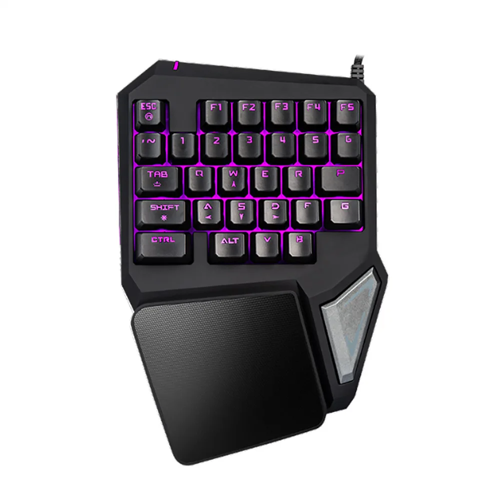 

ABS Desktop Use Mechanical LED Backlit Wired Portable USB Anti Slip Gaming Keyboard Ergonomic Single Handed Wear Resistance