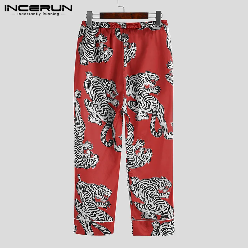 INCERUN/модные новые дизайнерские мужские брюки с эластичной резинкой на талии с принтом тигра, повседневные свободные повседневные штаны Hombre мужские 5XL