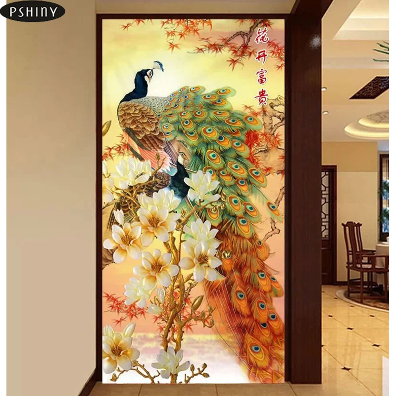 5D DIY Diamond Painting Mosaic Round Crystal Flower Peacock Animal Cross Stitch Rhinestone Decor Diamond Embroidery