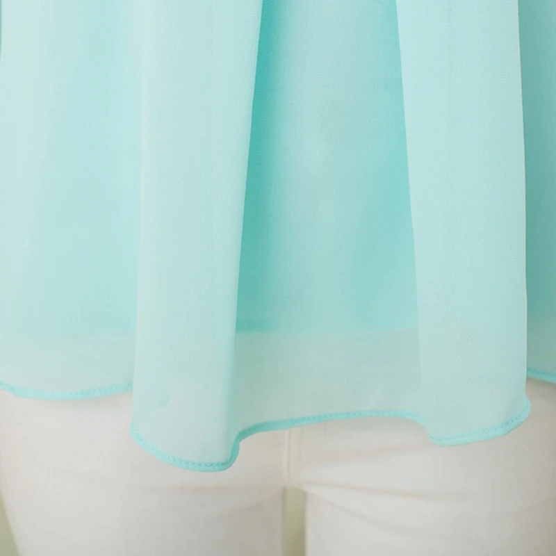 XXXXL Blusas 2020 Новая женская шифоновая блузка с круглым вырезом повседневная блуза