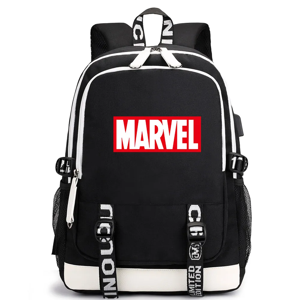 Comics Marvel атака на Титанов крылья USB разъем для наушников для мальчиков и девочек школьная сумка для женщин подростков холст для мужчин рюкзак для ноутбука