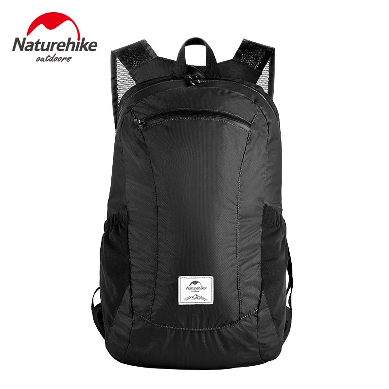 Naturehike 18L 25L открытый 30D нейлон водонепроницаемый 2000 рюкзак унисекс Повседневная сумка рюкзаки складной Сверхлегкий спортивная сумка - Color: Black