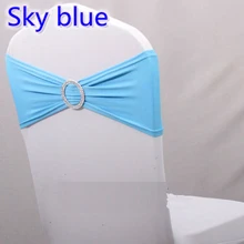 Небесно-голубой цвет на стул для продажи пояс с круглые пряжки для накидка на стул из спандекса лента лайкра пояс галстук-бабочка для свадьбы украшения