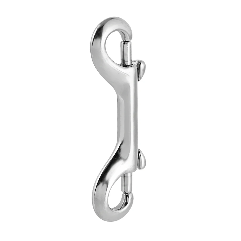 MagiDeal Marine Grade Stainless Steel Double End Bolt Snap Buckle Diving Silver Double End Snap Hook 