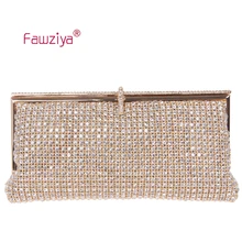 Fawziya Bag Wallet Metal Frame Dazzling Diamond Baguette