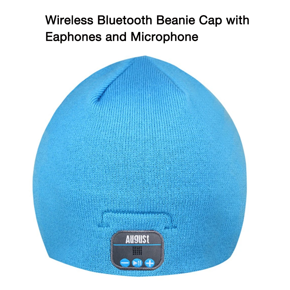 August EPA20 Wireless Bluetooth Beanie Hat with Speakers,Headphones and Microphone