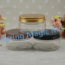 Пустая Pet банки 100g прозрачный пластиковый косметический контейнер с алюминиевой крышкой контейнер для крема для волос флакон с воском, косметическая упаковка