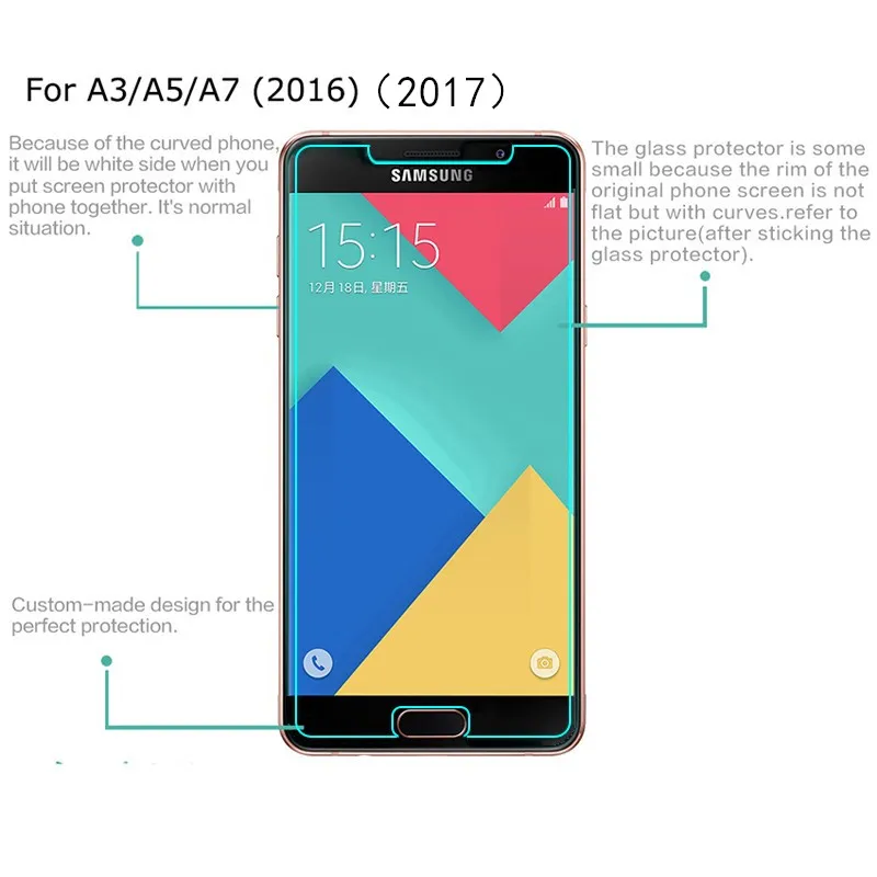 Закаленное стекло для samsung Galaxy A5 A3 A7 A530F J1 J2 J3 J5 J7 Prime Pro, защитная пленка для экрана