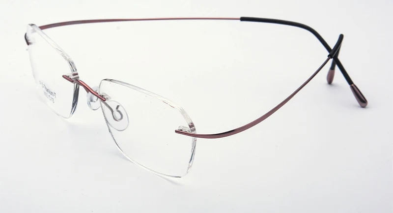 QJ Pure titanium очки без оправы, Гибкая оптическая оправа, очки по рецепту, очки без оправы, очки для глаз 010, линия дужек - Цвет оправы: pink