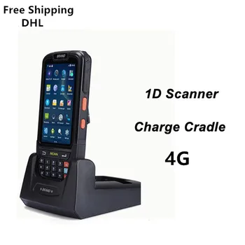 

Rugged 4G PDA Celular Android 7.0 Portable Data Terminal with 1D Laser Barcode Reader With Charge Seat Camera 16GB R0M WIFI GPS