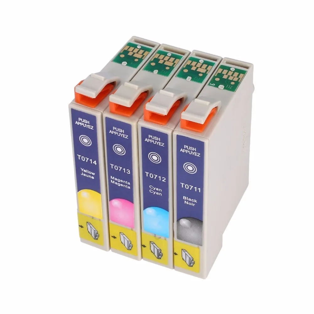 Подлинная T0715 Multipack чернильные картриджи для Epson T0711 T0712 T0713 T0714 4 цвета Простота в использовании Водонепроницаемость