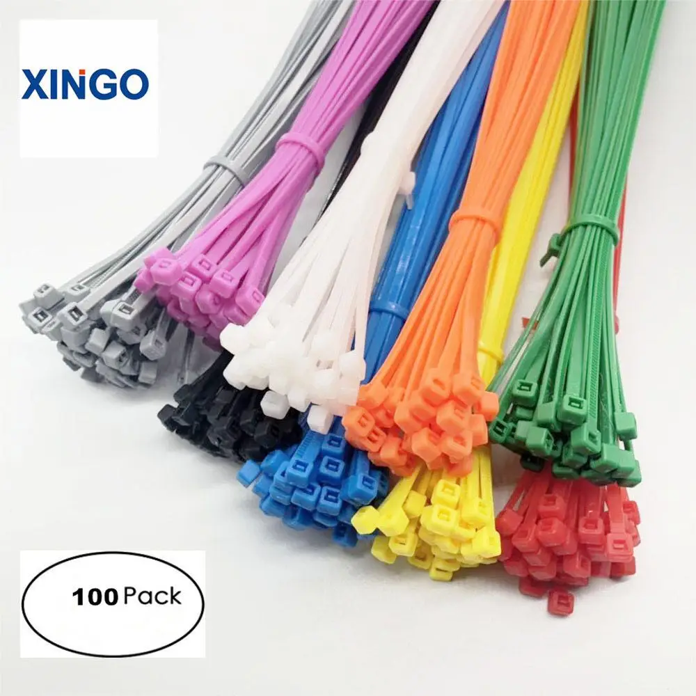 Xingo 4 8x200 мм самоблокирующиеся Нейлоновые кабельные стяжки на молнии 100 шт