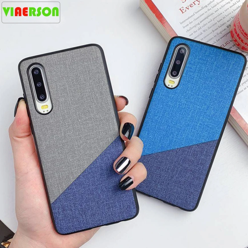 

VIAERSON Cloth Pattern Case For Huawei Mate 20 Lite Full Protection Simple Splice Case For Huawei P20 Lite P30 Lite P20pro Coque