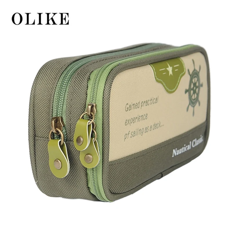 Canvas Large Capacity Pencil Bag Primary Scholar Middle School Pencil