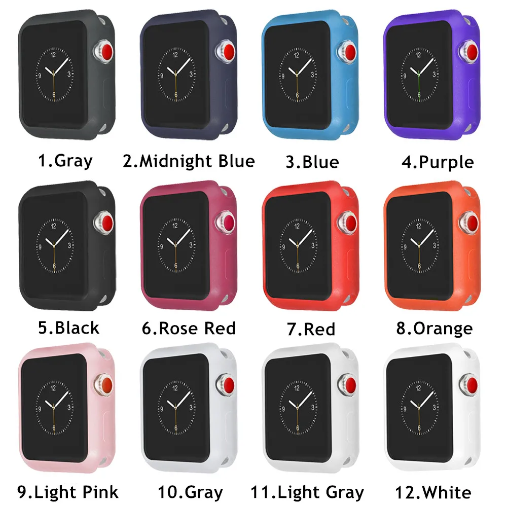

Multi-color soft silicone sleeve for Apple Watch iWatch 1234 series protective cover full protection 42mm 38mm 44/40 strap