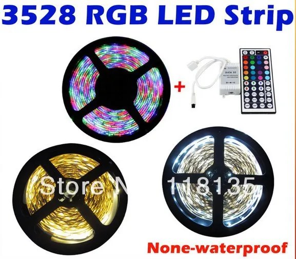 5 м SMD гибкий 3528 из светодиодов полоска 300 светодиоды нет водонепроницаемый RGB полоска лёгкие 44key контроллер онлайн на