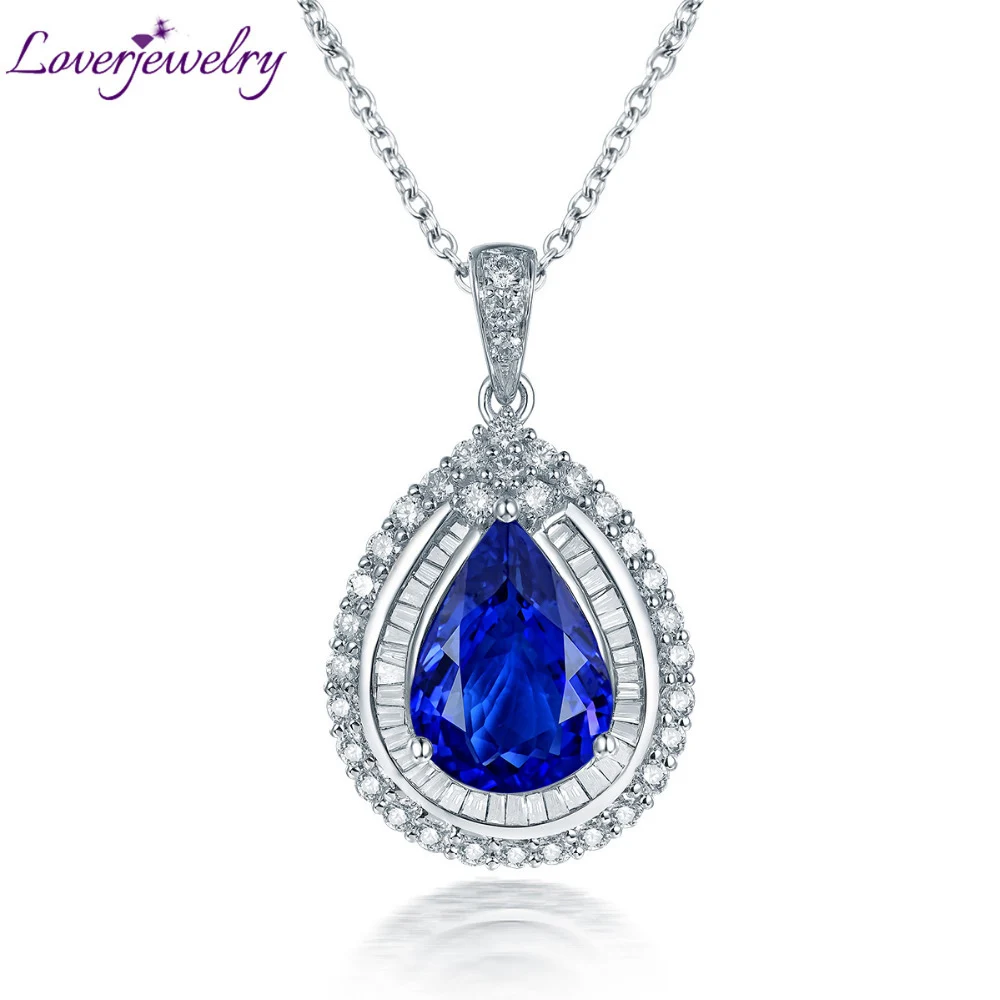 LOVERJEWELRY Свадебная Подвеска из натурального синего танзанита однотонная круглая