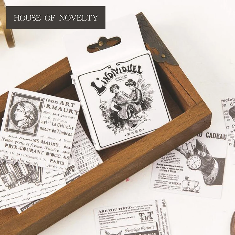

Retro Modern Life Decorative Stickers Adhesive Stickers DIY Decoration Diary Stickers Box Package
