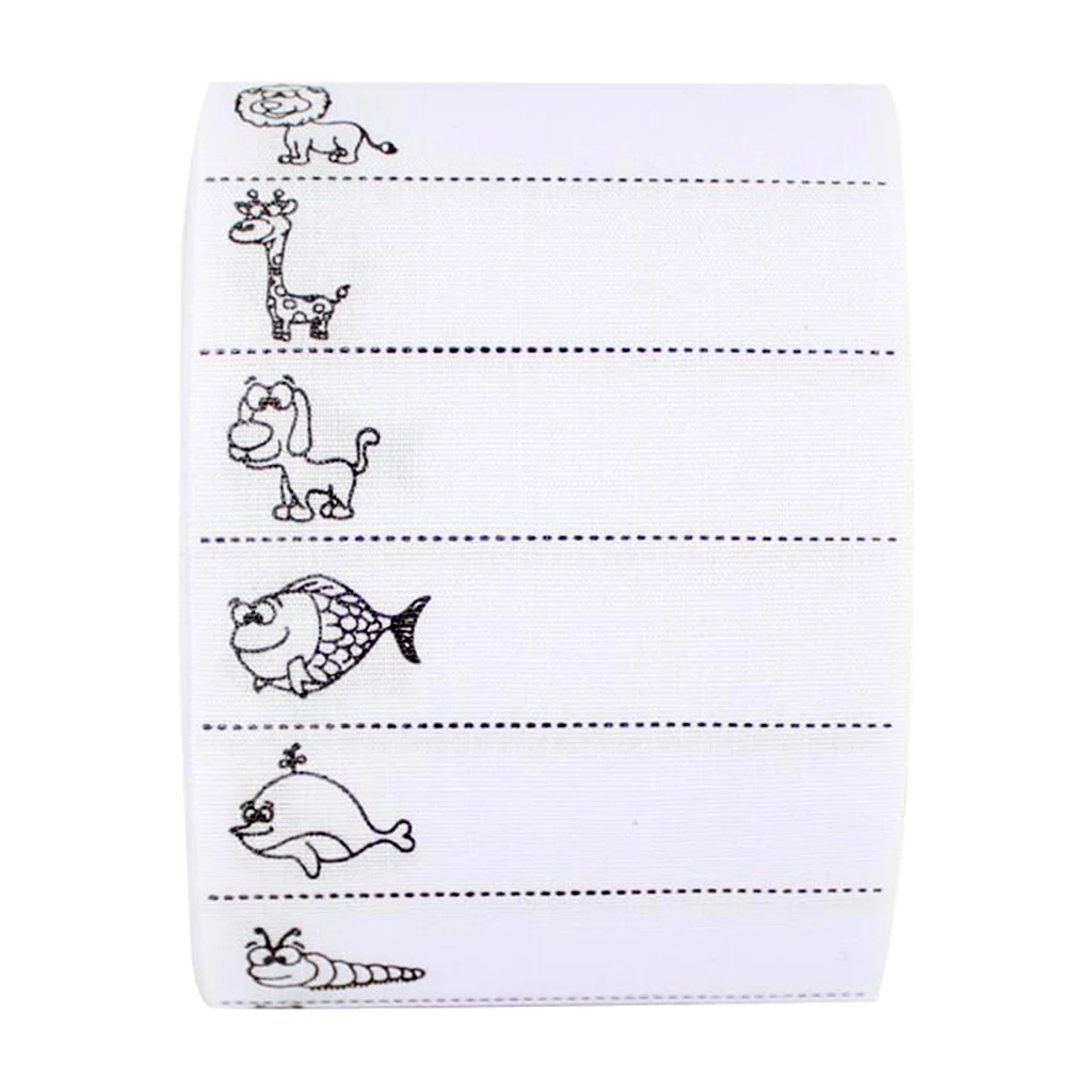 100Pcs Sew On Name Labels Animals Stickers Kids Girls Clothing Accessories