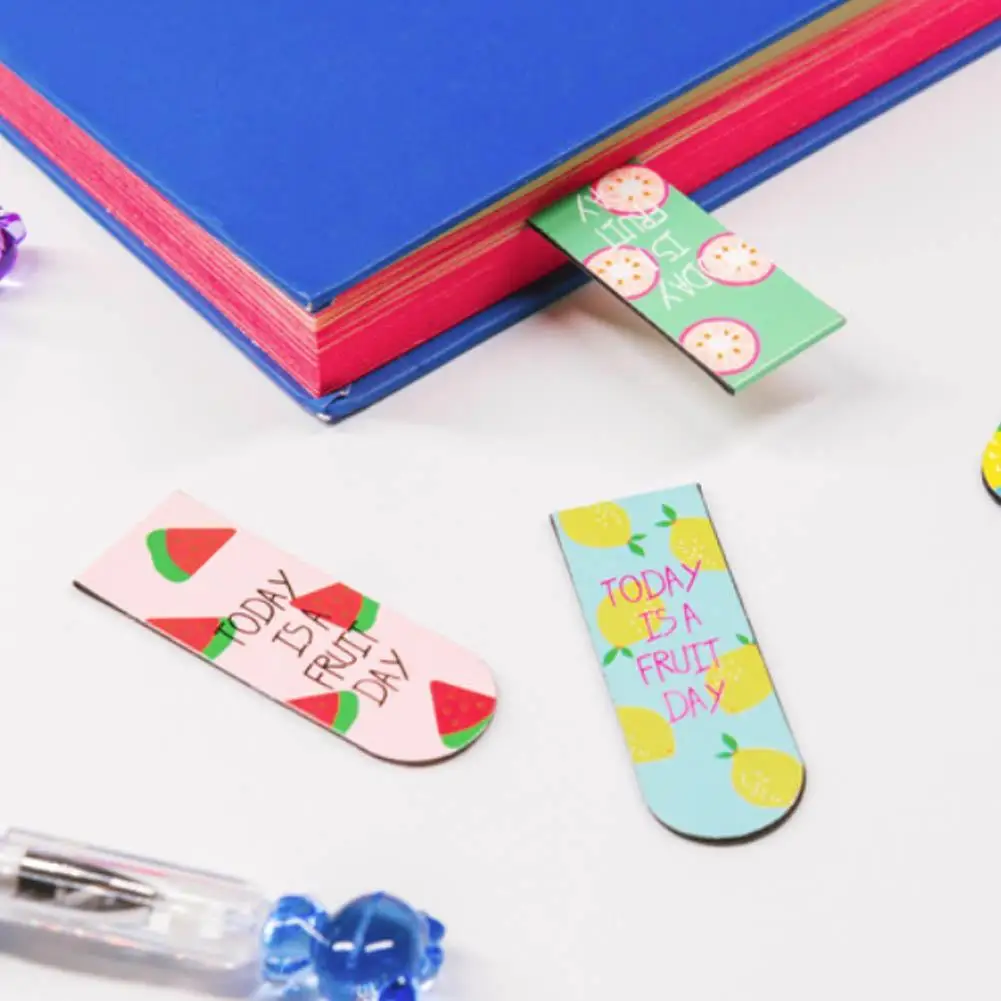 

3Pcs kawaii Cute Fruit Ice Cream Magnetic Bookmarks Books Marker Of Page Stationery School Office Supply Student Rewarding Prize